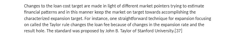  Changes to the loan cost target are made in light of