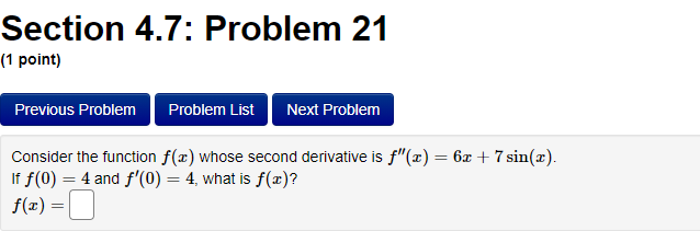 =Section 4.7: Problem 14 (1 point) Previous Problem Problem List Next Problem
