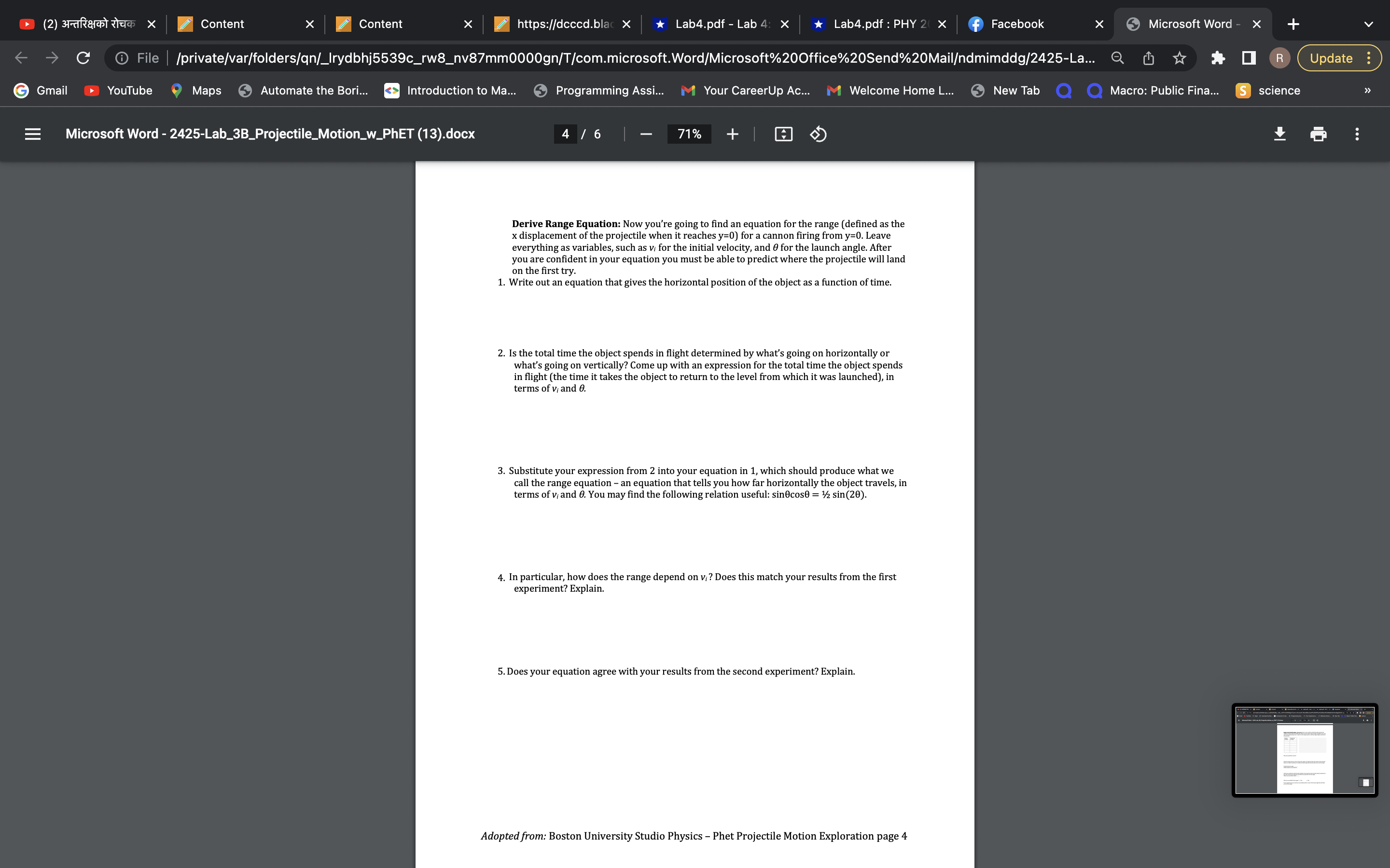 *Lab4.pdf : PHY 2( X f Facebook X Microsoft Word - X