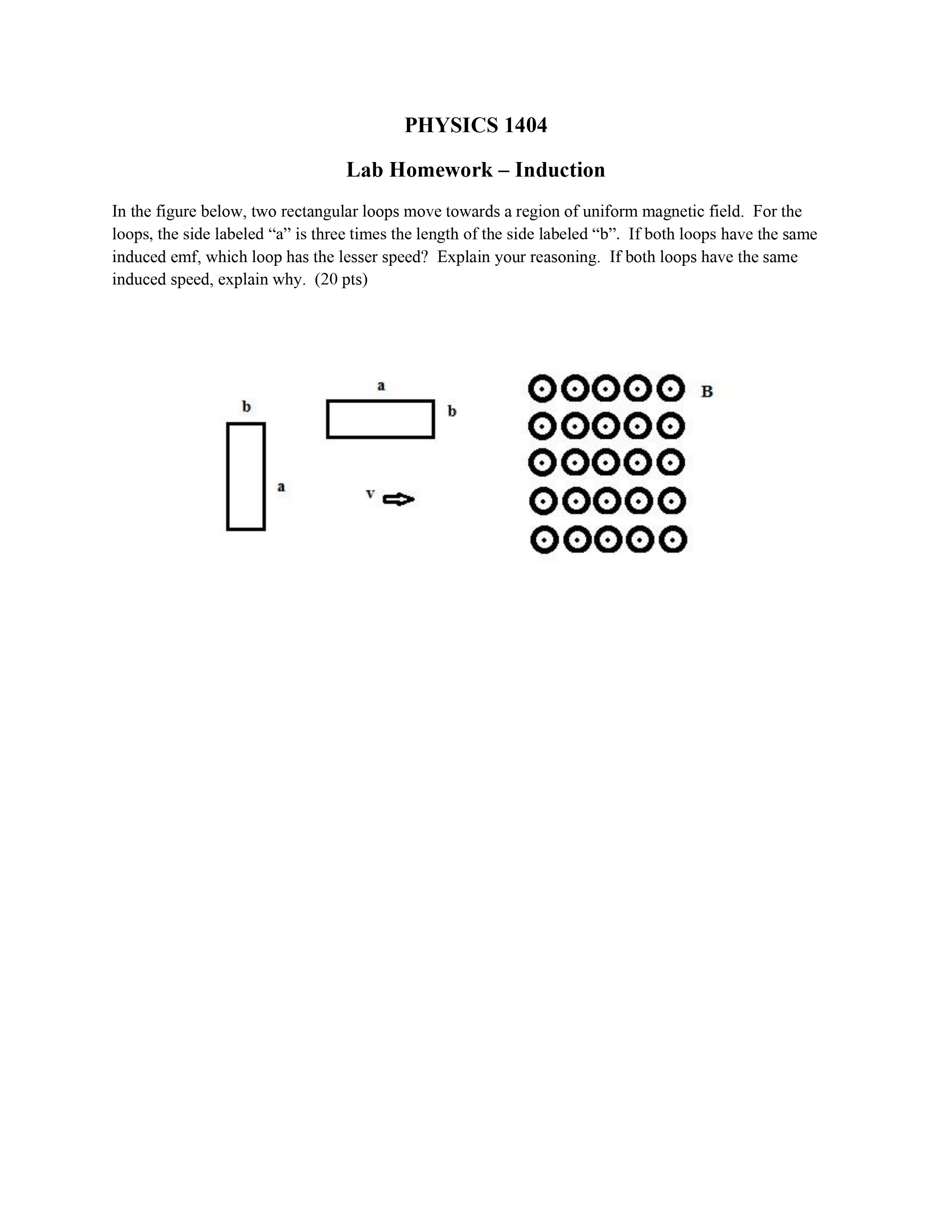 In the figure below, two rectangular loops move towards a region of