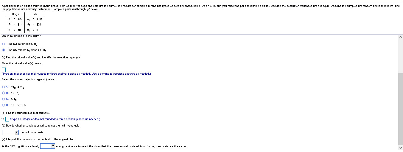 that the mean annual cost of food for dogs and cats are