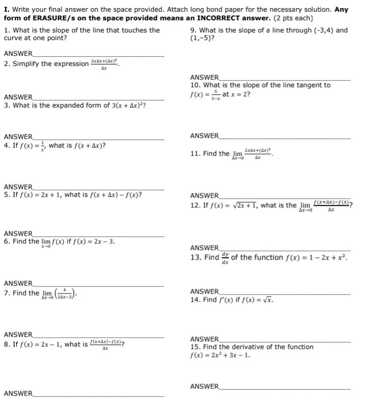 8. What is the value of lim h(x)? X-6+ ANSWERx- 1, ifx54