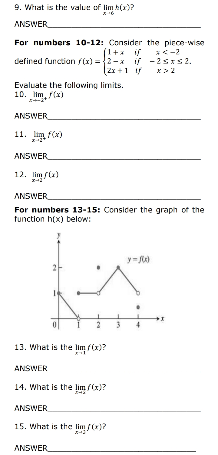 a. lim f(x) , b. lim f(x), c. lim f(x) (5 pts)C.