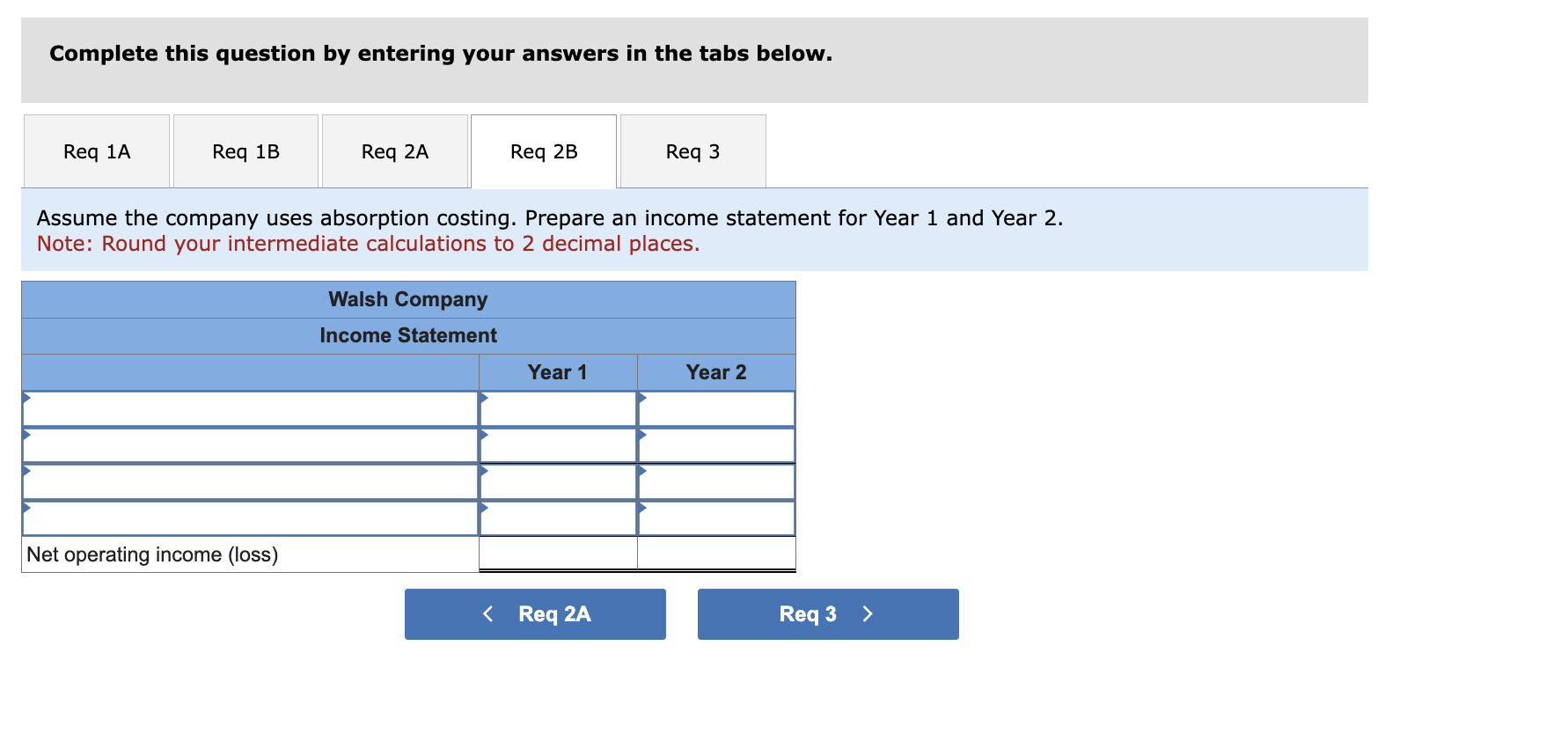 company uses variable costing: a. Compute the unit product cost for Year