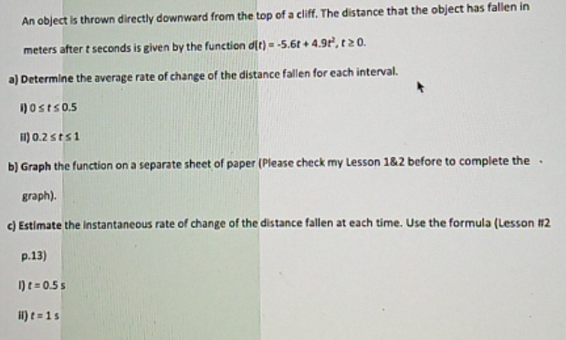 May I get help answering this assignment please? An object Is thrown