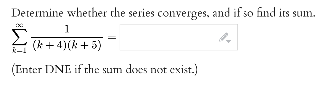sum of a geometric series to find the sum or state that