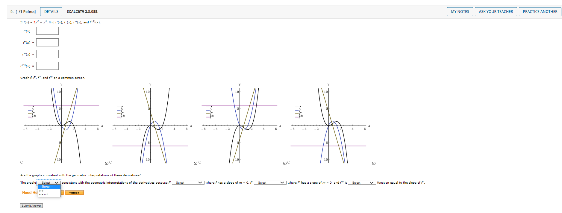 derivative of the function using the definition of derivative. g( x )