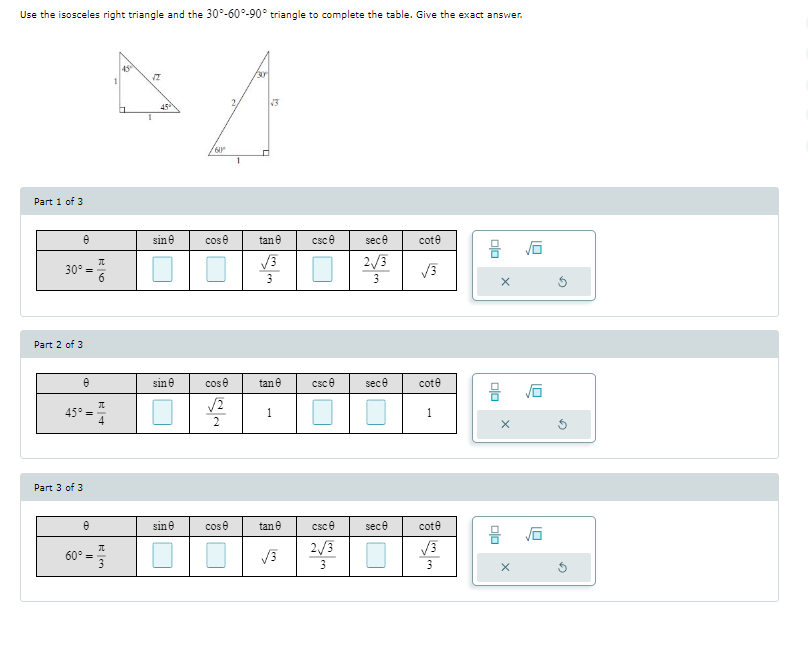 cm, Hypotenuse = CM1. VO X 5Find the exact values of the