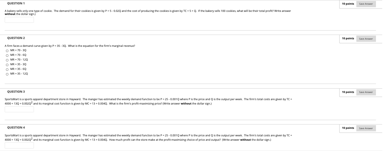 A firm has estimated its production function to be Q = KO-35