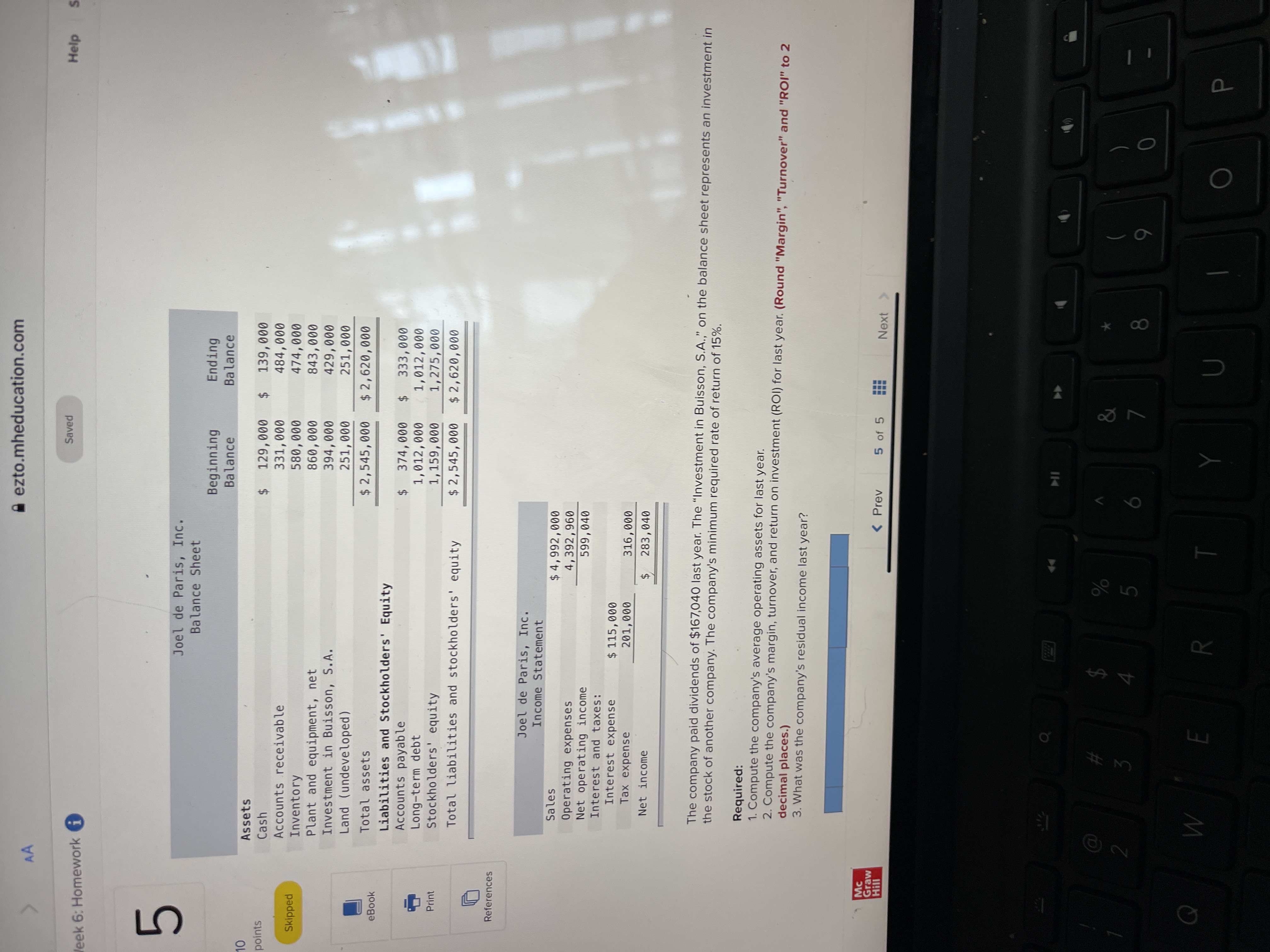 ezto.mheducation.com AA Saved Help eek 6: Homework i 5 Joel de