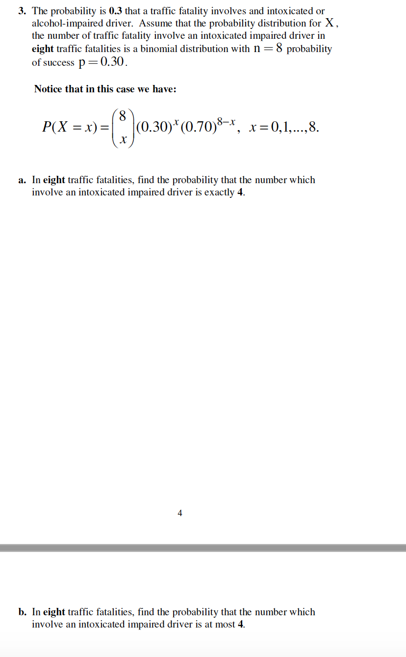 Need help with this one, I'm stuck 3. The probability is 0.3