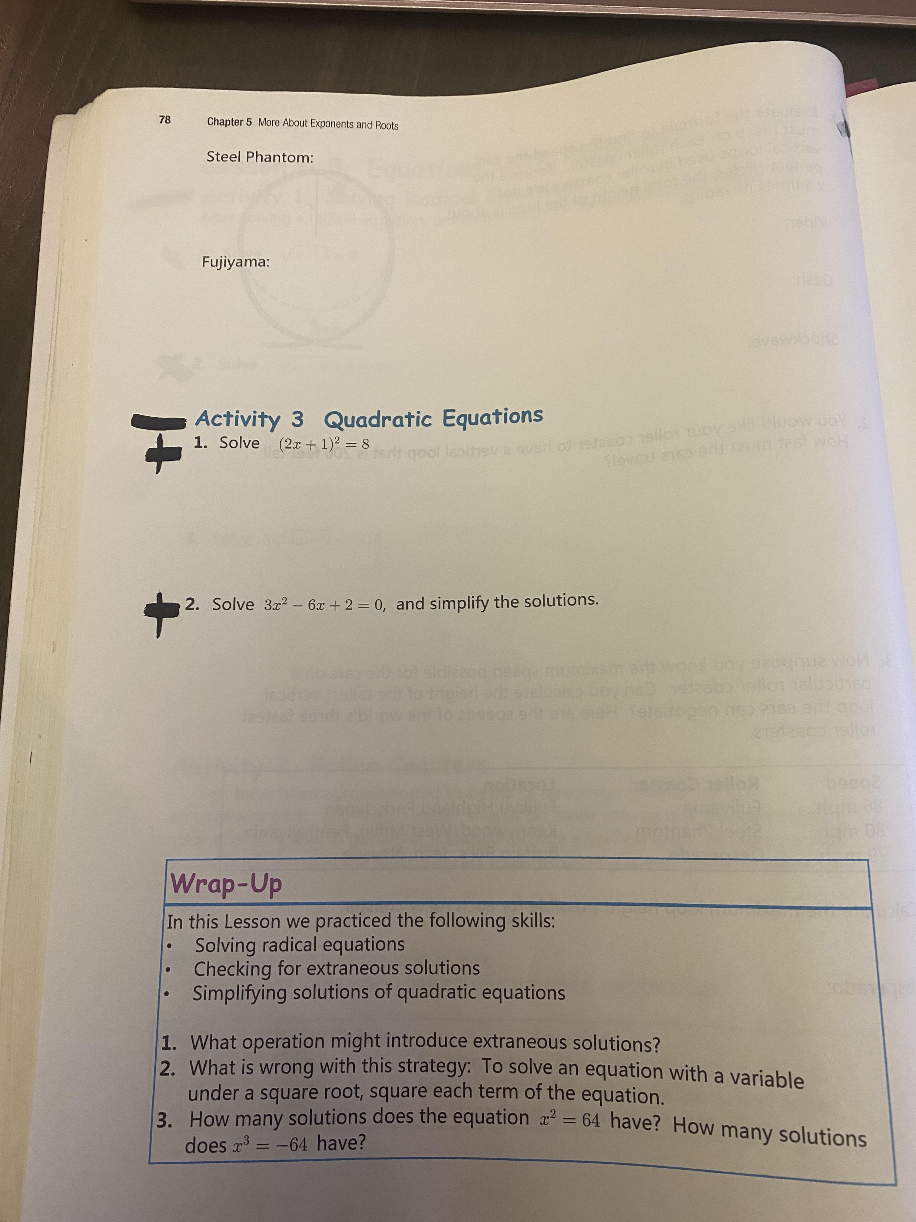 with Radicals 77 Lesson 5.5 Equations with Radicals Evaluate the formula to