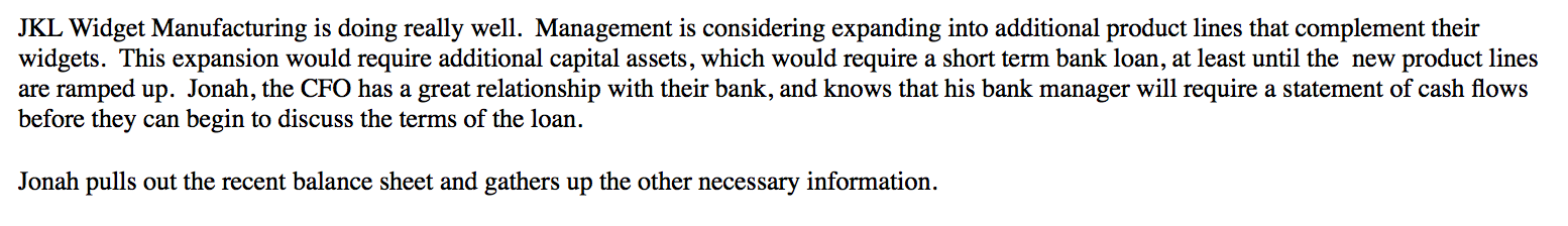 ------------- JKL \"dget Manufacturing is doing really well. Management is considering expanding