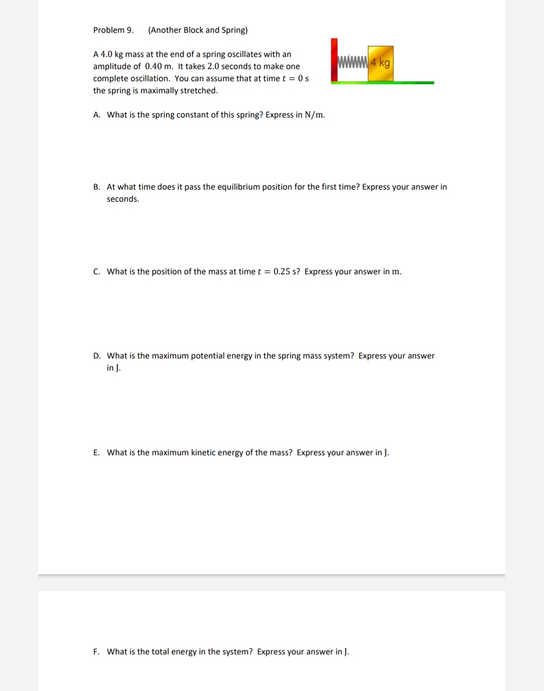 a cherub in a chair. What spring constant is needed to produce