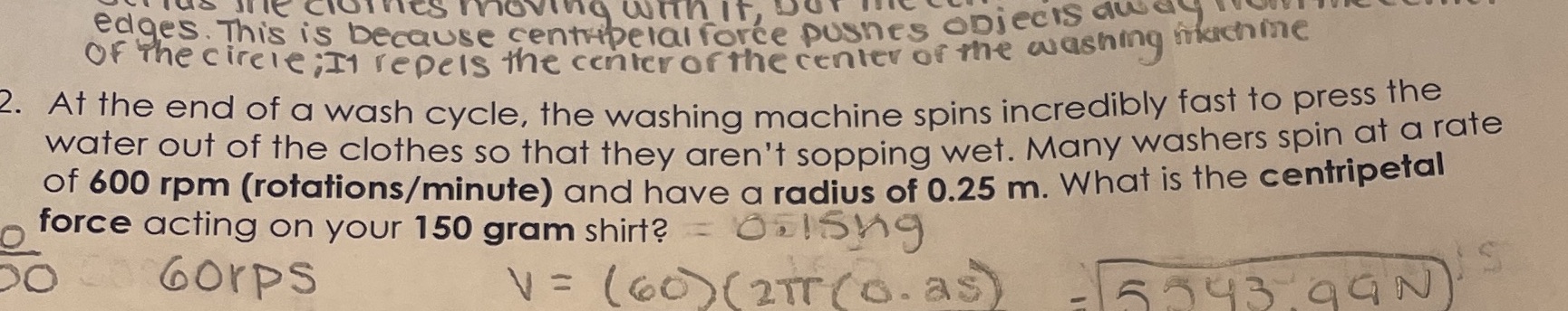 Solve using the velocity formula and centripetal force formula. Don't use angular