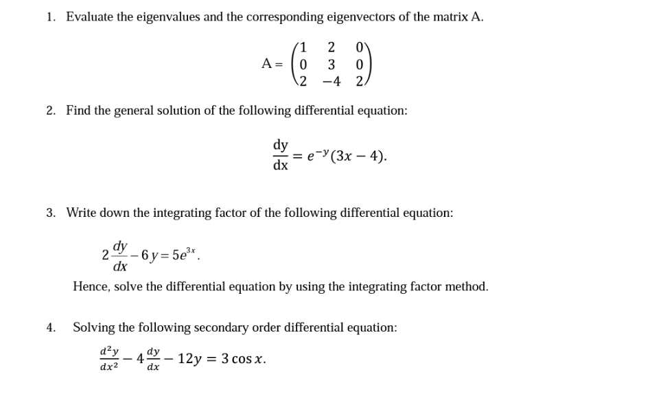 may i know how to do? . Evaluate the eigenvalues and the