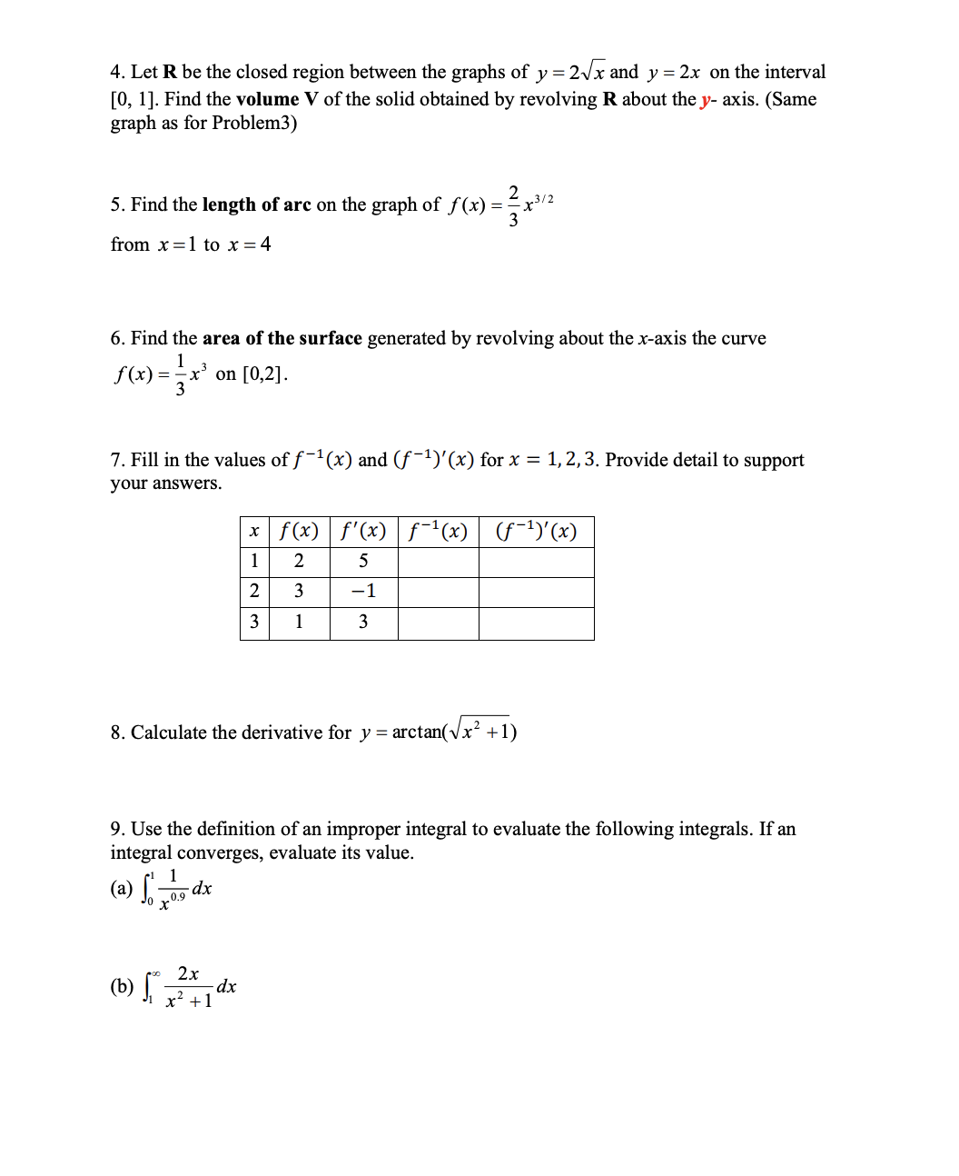 Itan x sec4xdx 2. Find the area of the region bounded above
