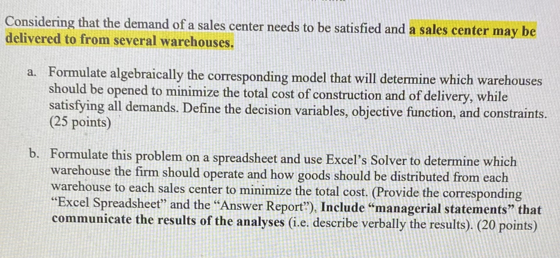 which may usually be written off over several years, and transportation costs