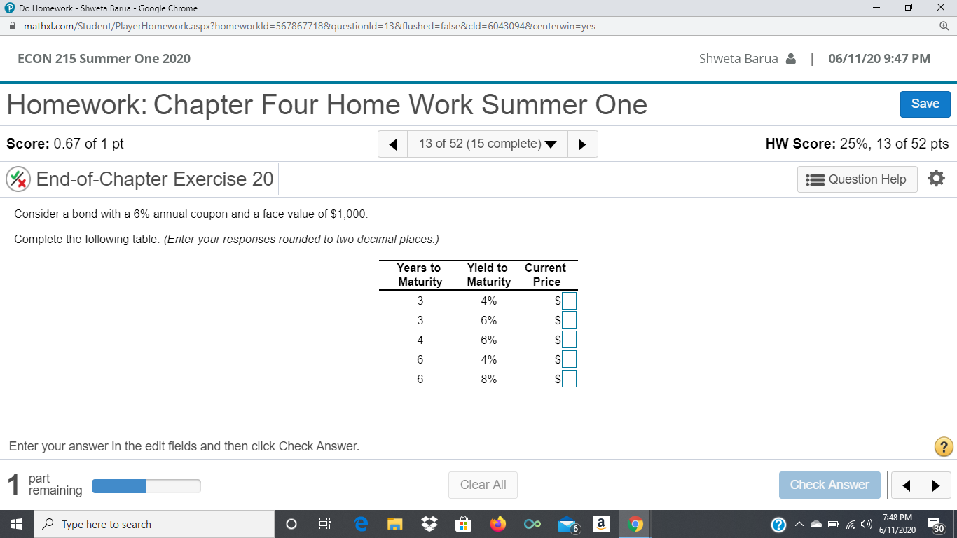  Do Homework - Shweta Barua - Google Chrome - X mathxl.com/Student/PlayerHomework.aspx?homeworkld=567867718&questionld=13&flushed=false&cld=6043094&centerwin=yes