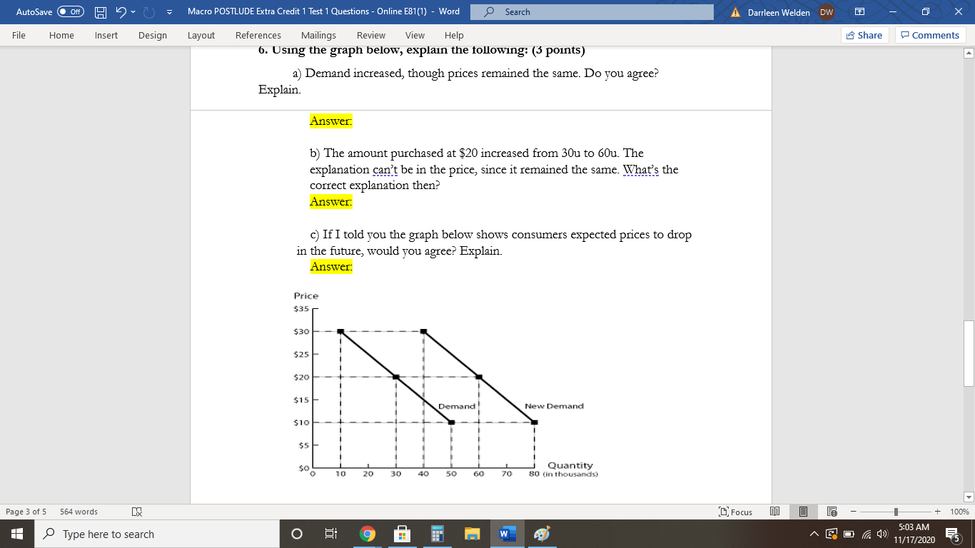  X AutoSave O Off) H) Macro POSTLUDE Extra Credit 1 Test