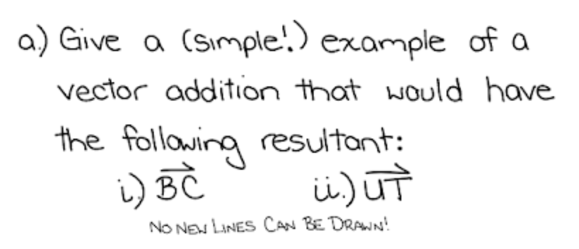 simple ! ) example of a vector addition that would have the