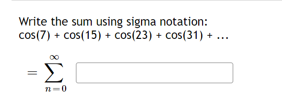 + 1/23 -... = n =0\fFind a formula for the general term