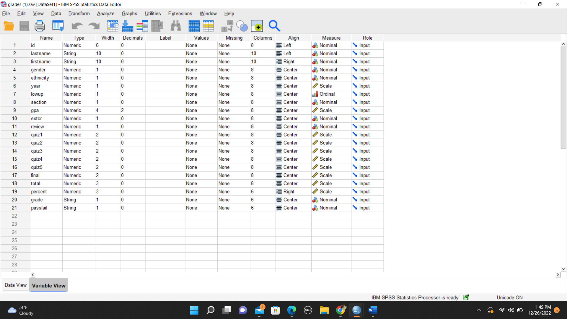Section 1: Histograms for Visual Interpretation X grades (1).sav [DataSet1] - IBM