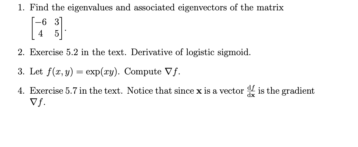3 4 5 ' . Exercise 5.2 in the text. Derivative of