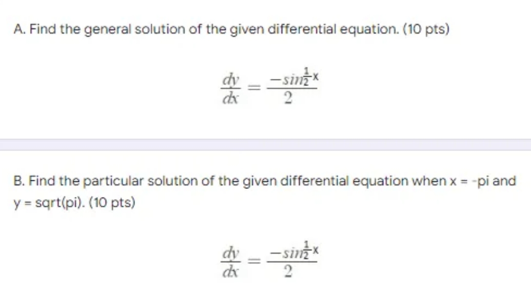 Please find the general equation A. Find the general solution of the