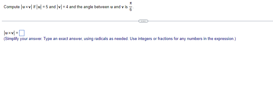 answer, using radicals as needed. Use integers or fractions for any numbers