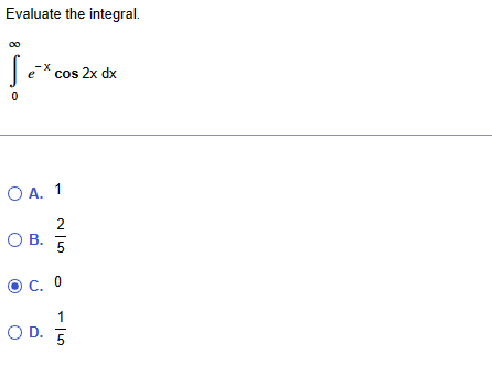 Evaluate the integral. e cos 2x dx