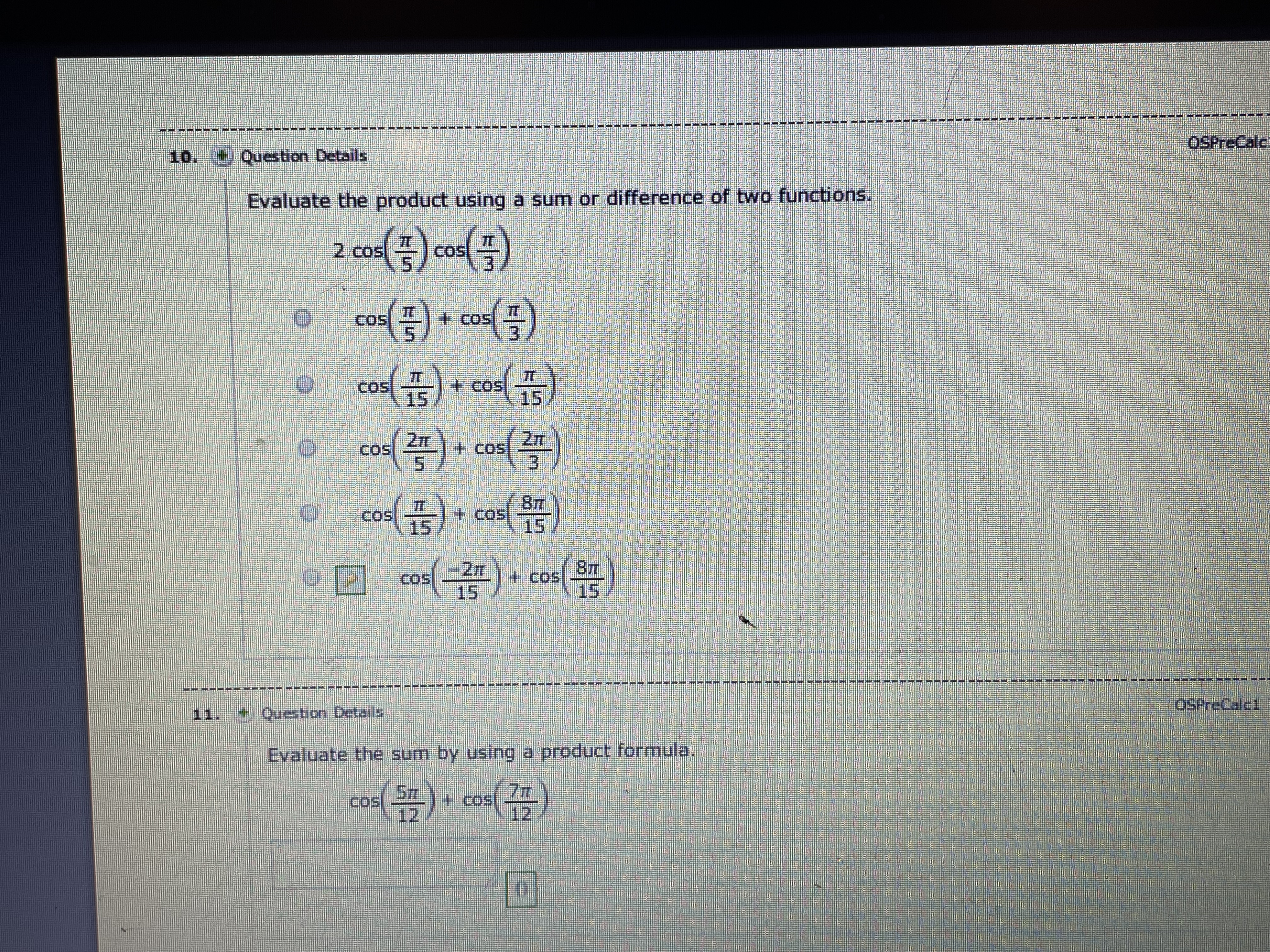 Find the exact value. 12 -2- V3 . Question Details OSPreCalc1 7.R.405.
