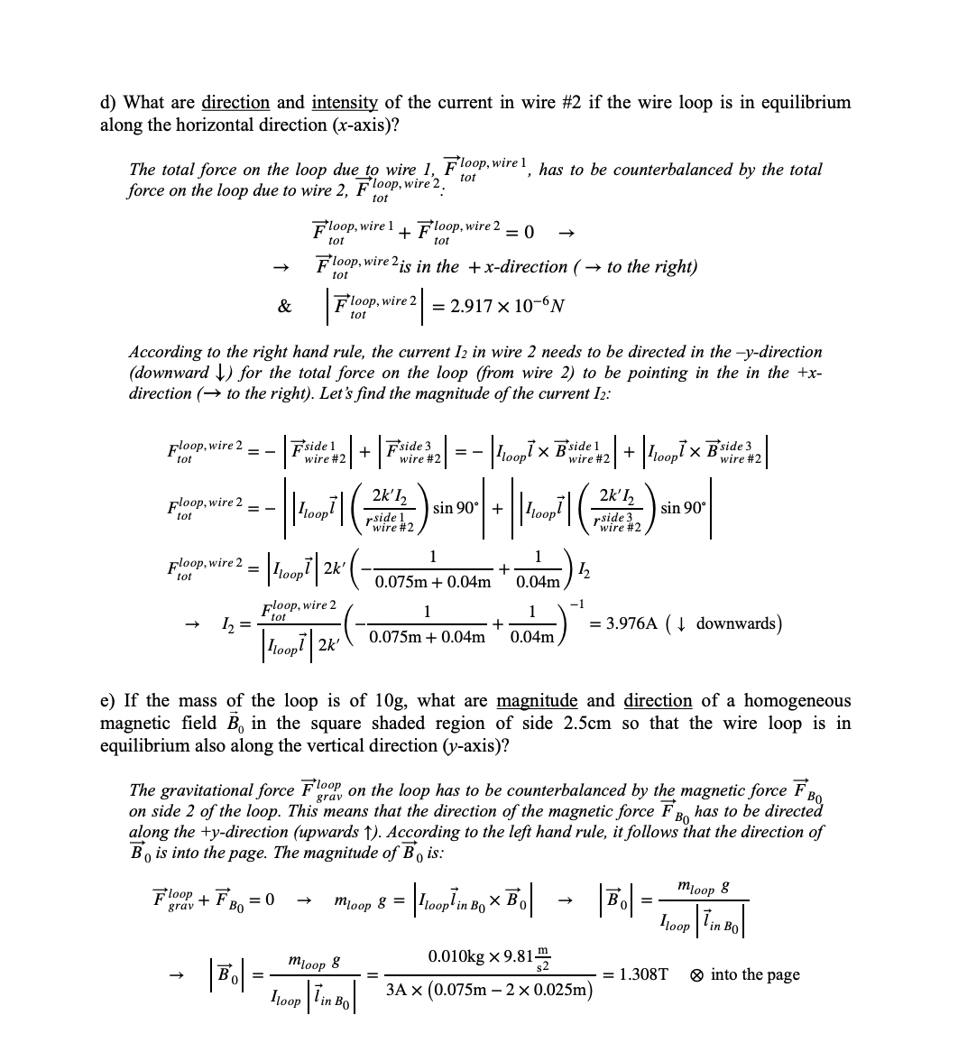 cm | 2.5 cm current carrying wires, wire 1 and wire 2.