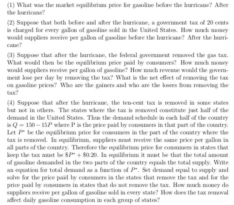 Hurricane Katrina caused severe damage to oil installations in the Gulf of