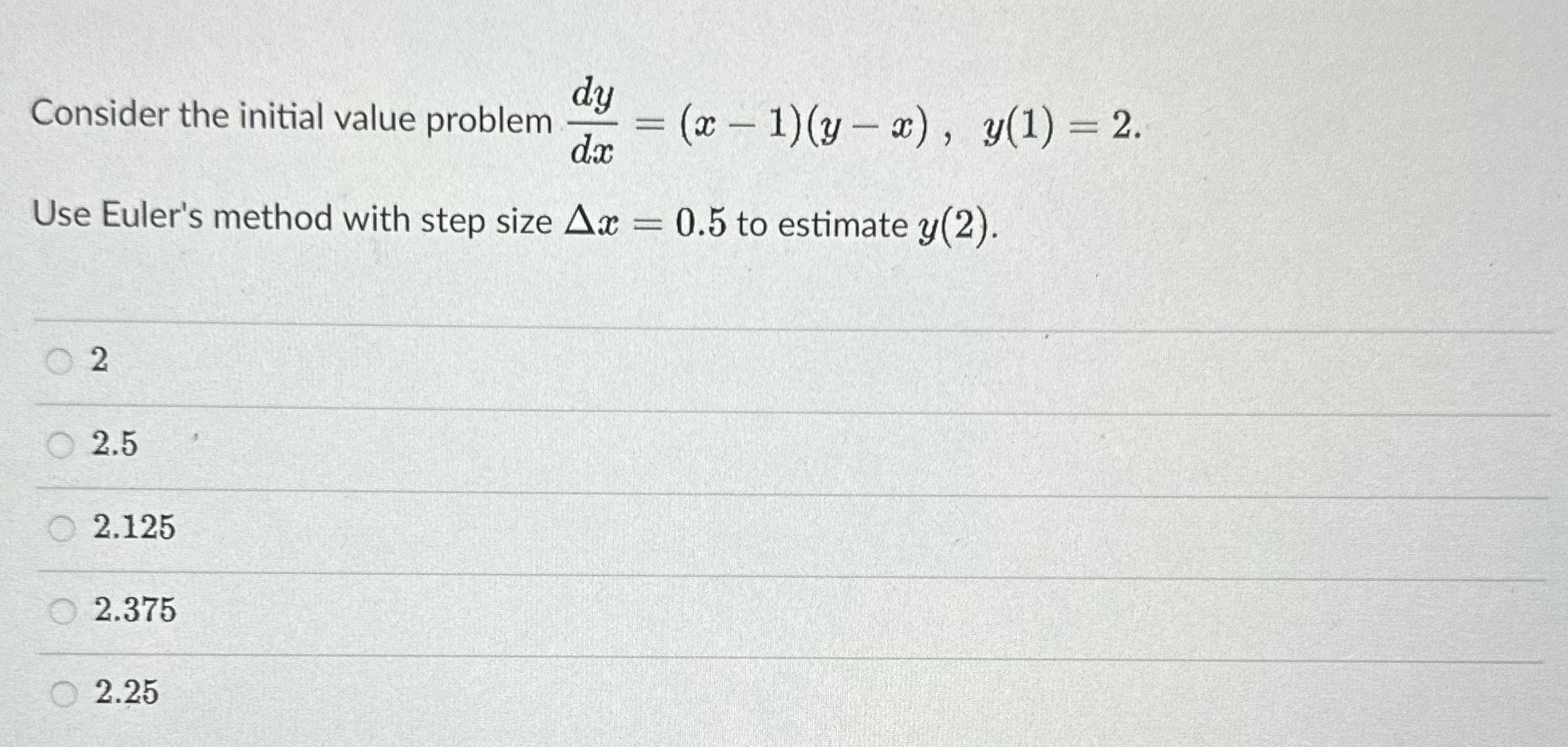  dy Consider the initial value problem dac = (x -1)(y -