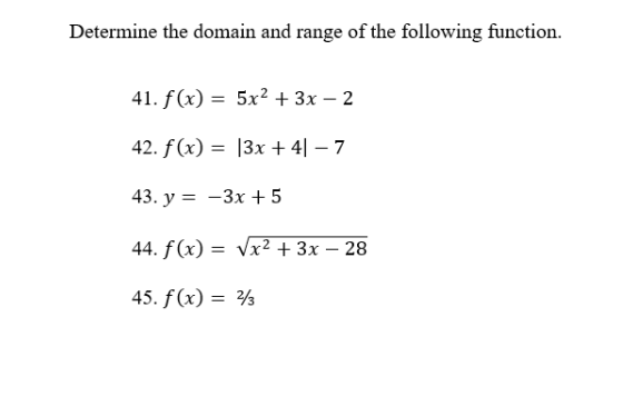 2 41. f (x) = 42. f (x) = 13x + 41