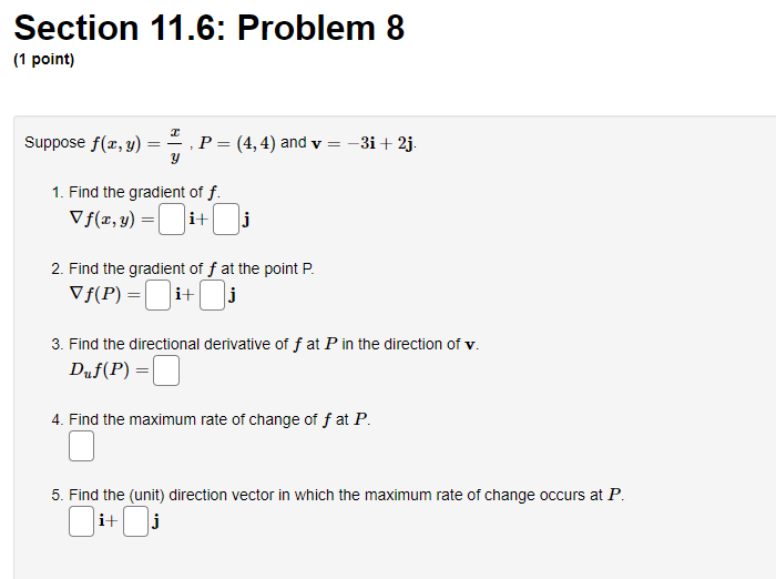= DE]: va, 3) = DE]: The directional derivative is: C] Section