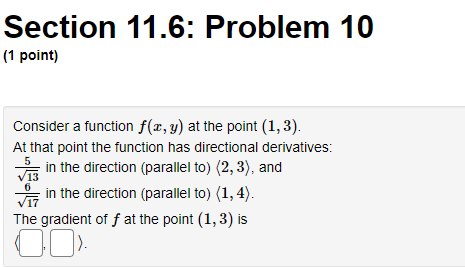 in the direction (parallel to) (2, 3), and 13 in the direction