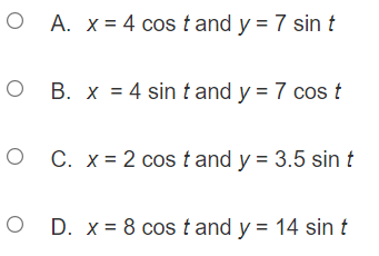 is clockwise as t increases.Which is the parametric form of the polar