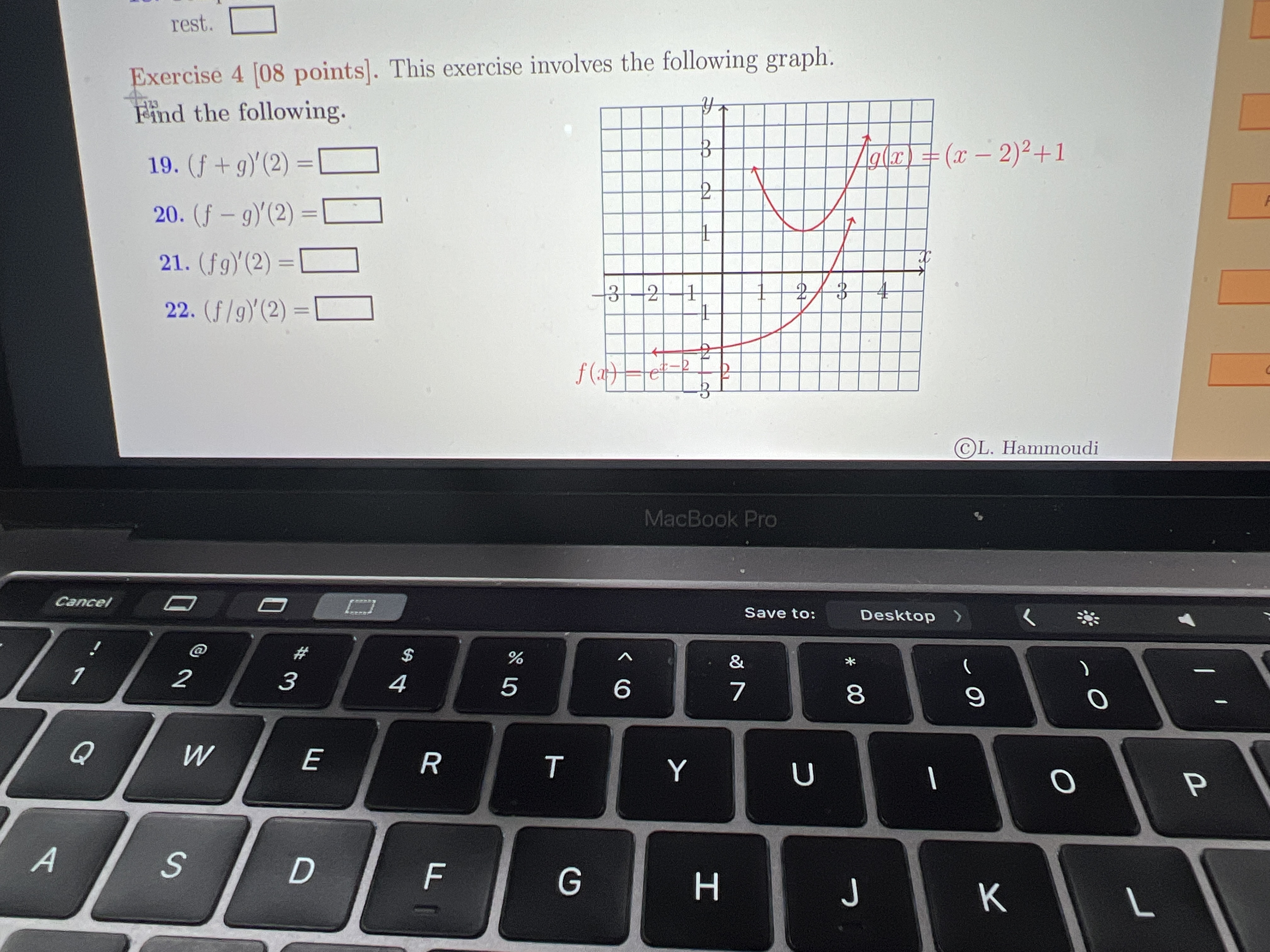 Find the following. 19. (f + g)' (2) = gaz (x -2)2+1