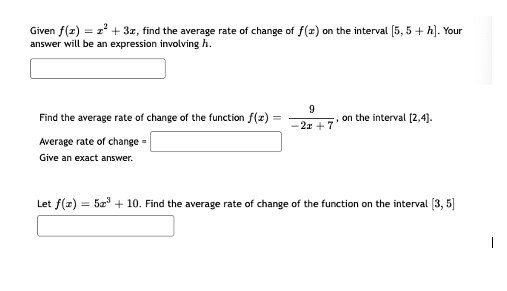 Please help, all questions. Thank you!! Given f(x) = ' + 3x,