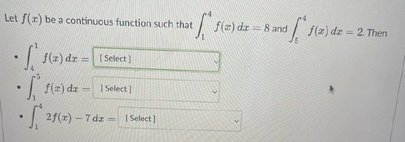 (0) = [ Select ] . g (I) = [ Select ]