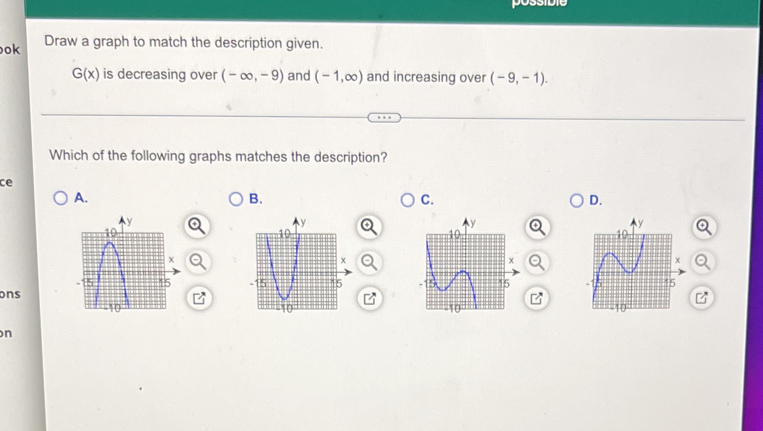 19 ok Draw a graph to match the description given. G(x) is