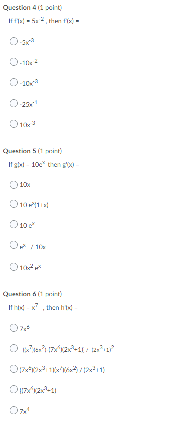 [(x 7 16x 2)-(7*5)(2x3+1)1/ (2x3+1)2 O (7*6)(2x3+1)(x 7)(6*2) / (2x3+1) O [(7