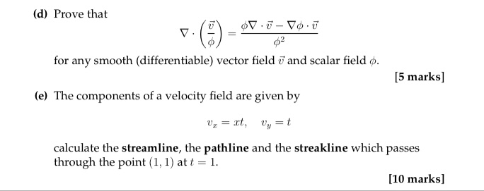 anv smooth {differentiable} vector field {i and scalar field ti}. [5 marks]