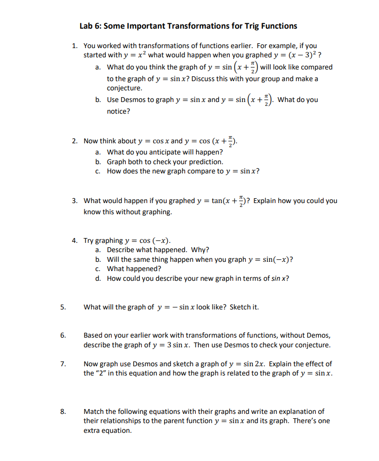 a. What do you think the graph of y = sin (2: