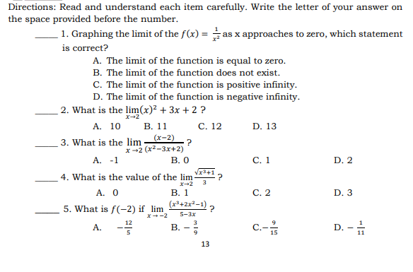 Match Directions: Determine the corresponding expression given the mathematical expressions at the