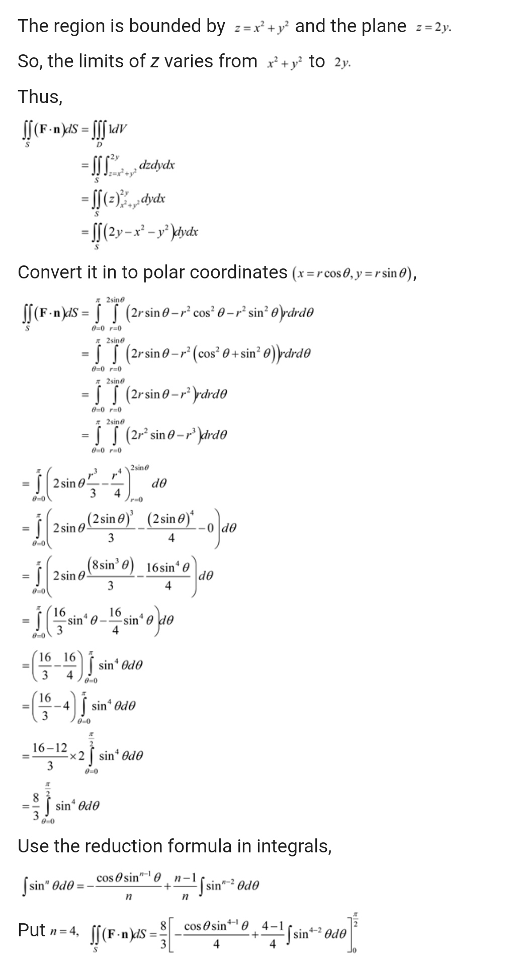 for a divergence theorem by cylindrical coordinates, I understand every steps but