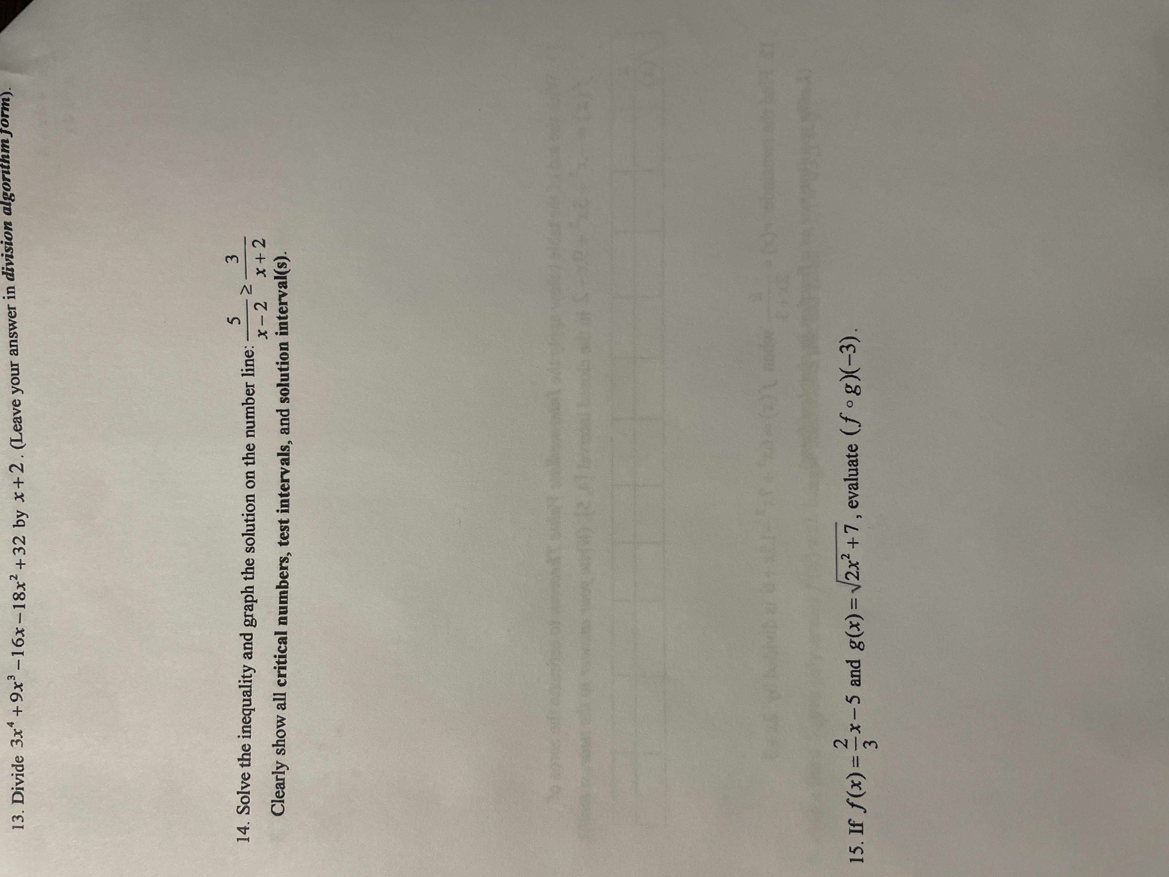 point (-1 2) 8. Write the partial fraction decomposition and simplify your