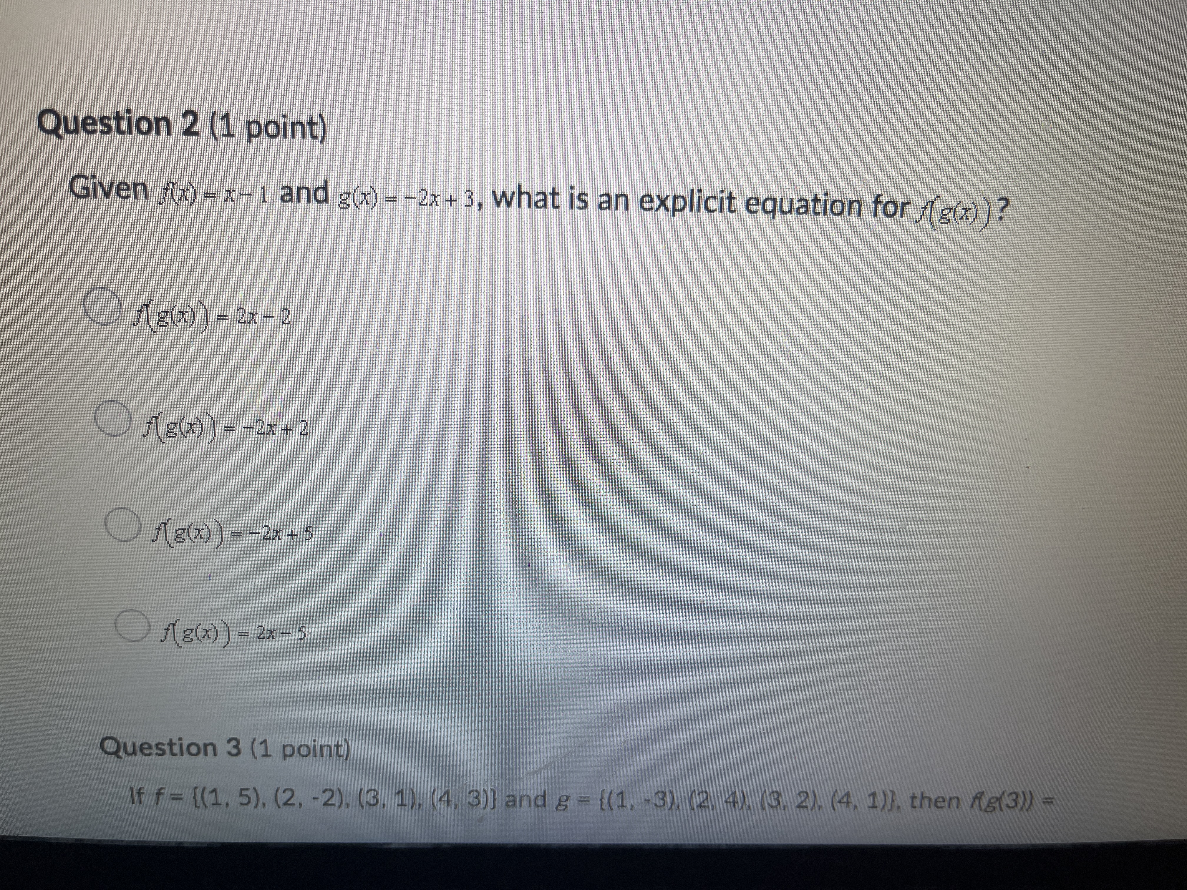 + 3, what is an explicit equation for /[ g(x) )? Ofg(x)